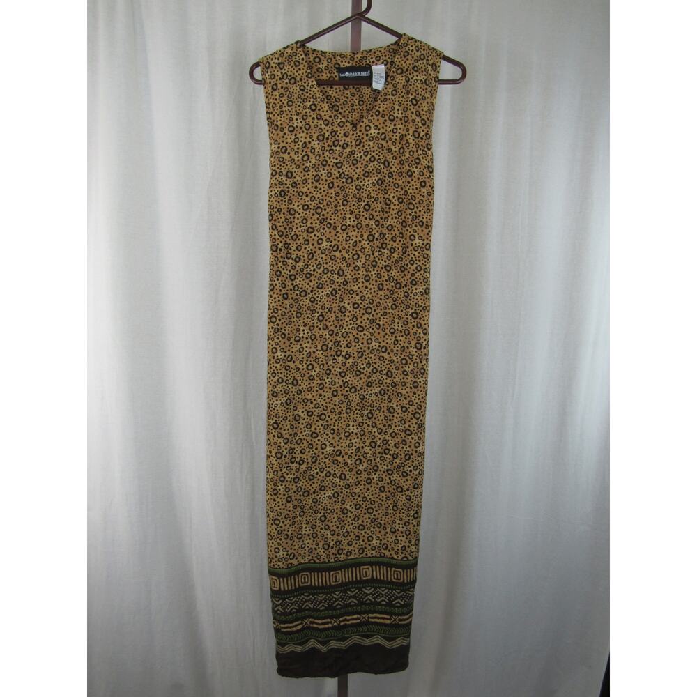 Sag Harbor Animal Print Cheetah Tribal Print Hem Side Slits Maxi Dress Size 8